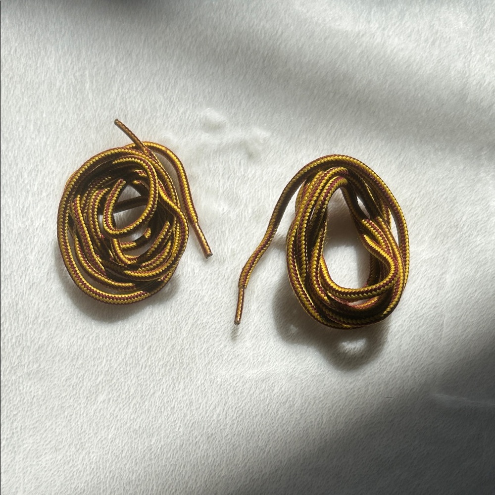 Yellow and Burgundy Shoelaces